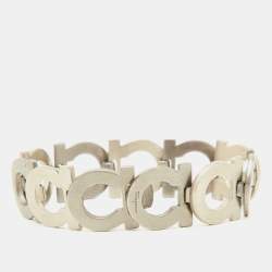 Salvatore Ferragamo Gancini Silver Tone Link Bracelet