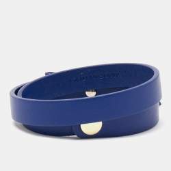 Salvatore Ferragamo Leather Vara Bow Gold Tone Bracelet