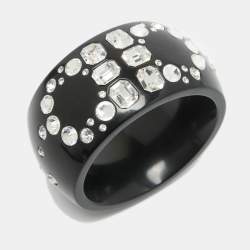 Pre Owned Salvatore Ferragamo Resin Crystal Silver Tone Bracelet