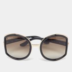 Pre Owned Salvatore Ferragamo Black Gradient  SF719S Frame Oversized Sunglasses