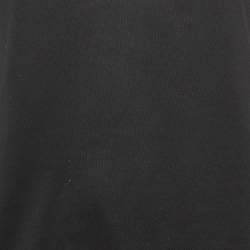 Pre Owned Salvatore Ferragamo Black Cotton Knit Gancini Patterned Neck T-Shirt S