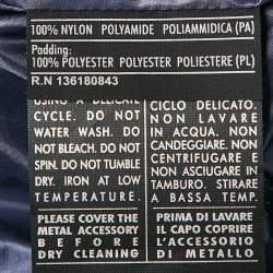 Pre Owned Salvatore Ferragamo Blue Nylon Zip-Up Quilted Jacket L