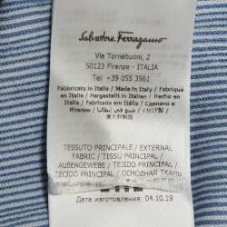 Salvatore Ferragamo Blue Stripe Knit Long Sleeve Sweatshirt S
