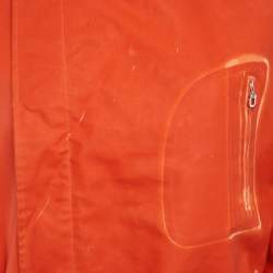 مملوكة مسبقًا Salvatore Ferragamo Orange Coated Cotton Belted Coat XL