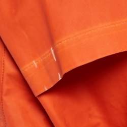 مملوكة مسبقًا Salvatore Ferragamo Orange Coated Cotton Belted Coat XL