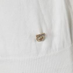 Salvatore Ferragamo Ivory Cotton Knit Button Front Cardigan XS 