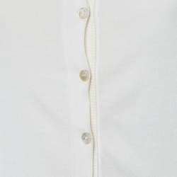 Salvatore Ferragamo Ivory Cotton Knit Button Front Cardigan XS 