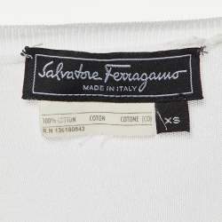 Salvatore Ferragamo Ivory Cotton Knit Button Front Cardigan XS 