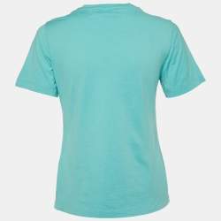 Salvatore Ferragamo Green Logo Cotton Crewneck T-Shirt S