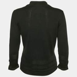 Salvatore Ferragamo Black Wool Button Front Cardigan M