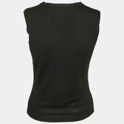 Salvatore Ferragamo Black Wool Knit Sweater Vest M