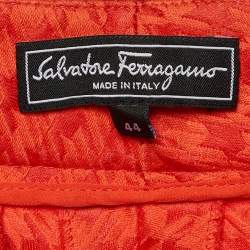 Salvatore Ferragamo Red Houndstooth Pattern Cotton & Silk Trousers M