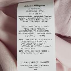 Salvatore Ferragamo Pink Wool Blend Trousers M
