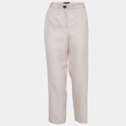 Salvatore Ferragamo Pink Wool Blend Trousers M