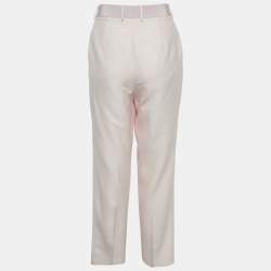 Salvatore Ferragamo Pink Wool Blend Trousers M