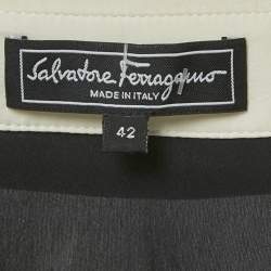Salvatore Ferragamo Black Silk Shirt Dress M
