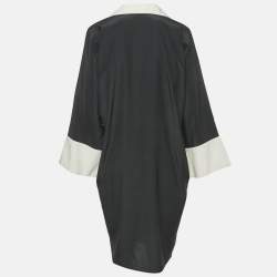 Salvatore Ferragamo Black Silk Shirt Dress M