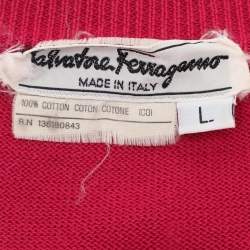 Salvatore Ferragamo Pink Cotton Knit Top L
