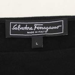 Salvatore Ferragamo Black Printed Cotton Tunic L