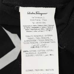 Salvatore Ferragamo Black Printed Cotton Tunic L
