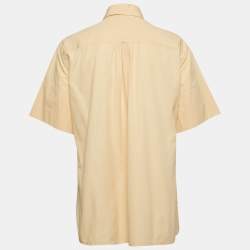 Salvatore Ferragamo Orange Cotton Short Sleeve Shirt L
