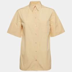 Salvatore Ferragamo Orange Cotton Short Sleeve Shirt L