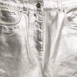 Salvatore Ferragamo Silver Denim Jeans S Waist 25"