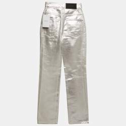 Salvatore Ferragamo Silver Denim Jeans S Waist 25"