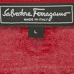 Salvatore Ferragamo Red Cashmere & Silk Knit Jumper L