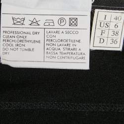 Pre Owned Salvatore Ferragamo Black Jersey and Silk Frilled Sleeveless Top S