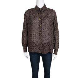 Pre Owned Salvatore Ferragamo Multicolor Printed Long Sleeve Shirt L