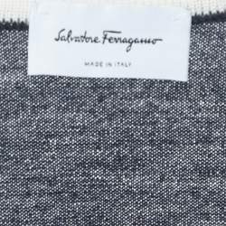 Pre Owned Salvatore Ferragamo Navy Blue Wool Tank Top L