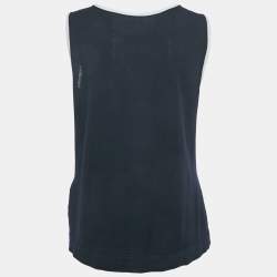 Pre Owned Salvatore Ferragamo Navy Blue Wool Tank Top L
