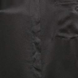 Pre Owned Salvatore Ferragamo Black Satin Long Sleeve Shirt M