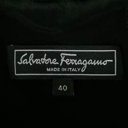 Pre Owned Salvatore Ferragamo Black Ruffled Sleeveless Long Dress S