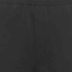 Pre Owned Salvatore Ferragamo Black Jersey Stretch Waist Wide Leg Trousers M