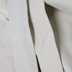 مملوكة مسبقًا Salvatore Ferragamo Light Grey Leather Elasticated Waist Harem Pants S