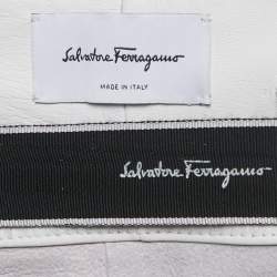 مملوكة مسبقًا Salvatore Ferragamo Light Grey Leather Elasticated Waist Harem Pants S