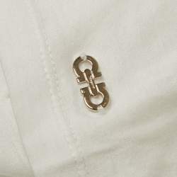 مملوكة مسبقًا Salvatore Ferragamo White Sequin Embellished Jersey T-Shirt M