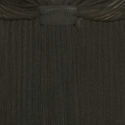 Pre Owned Salvatore Ferragamo Black Rib Knit Strappy Dress S