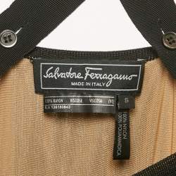 Pre Owned Salvatore Ferragamo Black Rib Knit Strappy Dress S