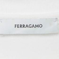 مملوكة مسبقًا Salvatore Ferragamo White/Red Leopard Print Cotton T-Shirt S
