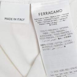 مملوكة مسبقًا Salvatore Ferragamo White/Red Leopard Print Cotton T-Shirt S