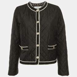 مملوكة مسبقًا جاكيت كروب سالفاتوري فيراغامو نايلون أسود مبطن مقاس وسط