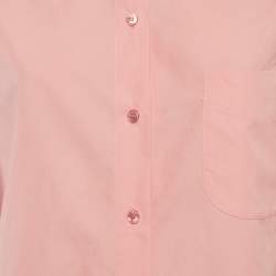 Pre Owned Salvatore Ferragamo Pink Cotton Short Sleeve Shirt M