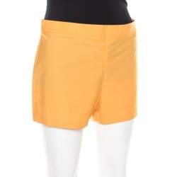 Pre Owned Salvatore Ferragamo Orange Cotton Stretch Hot Pants M