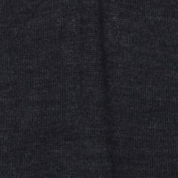Salvatore Ferragamo Charcoal Grey Knit and Floral Printed Silk Sleeveless Top XL