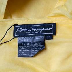 Pre Owned Salvatore Ferragamo Yellow Cotton Halterneck Top M