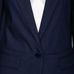 Pre Owned Salvatore Ferragamo Navy Blue Cotton Single Breasted Blazer L