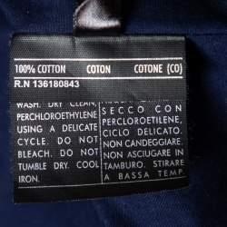 Pre Owned Salvatore Ferragamo Navy Blue Cotton Single Breasted Blazer L